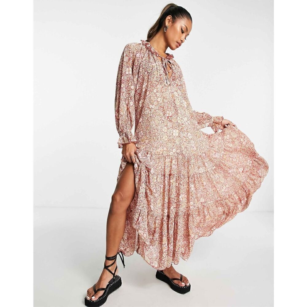 Free People Feeling Groovy maxi dress in floral print size S Red‎